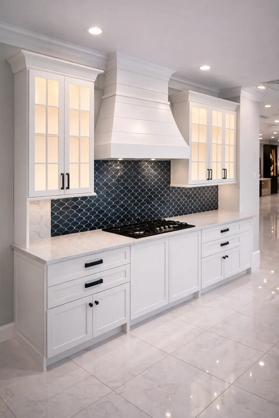 Kitchen display inside the Northborough showroom