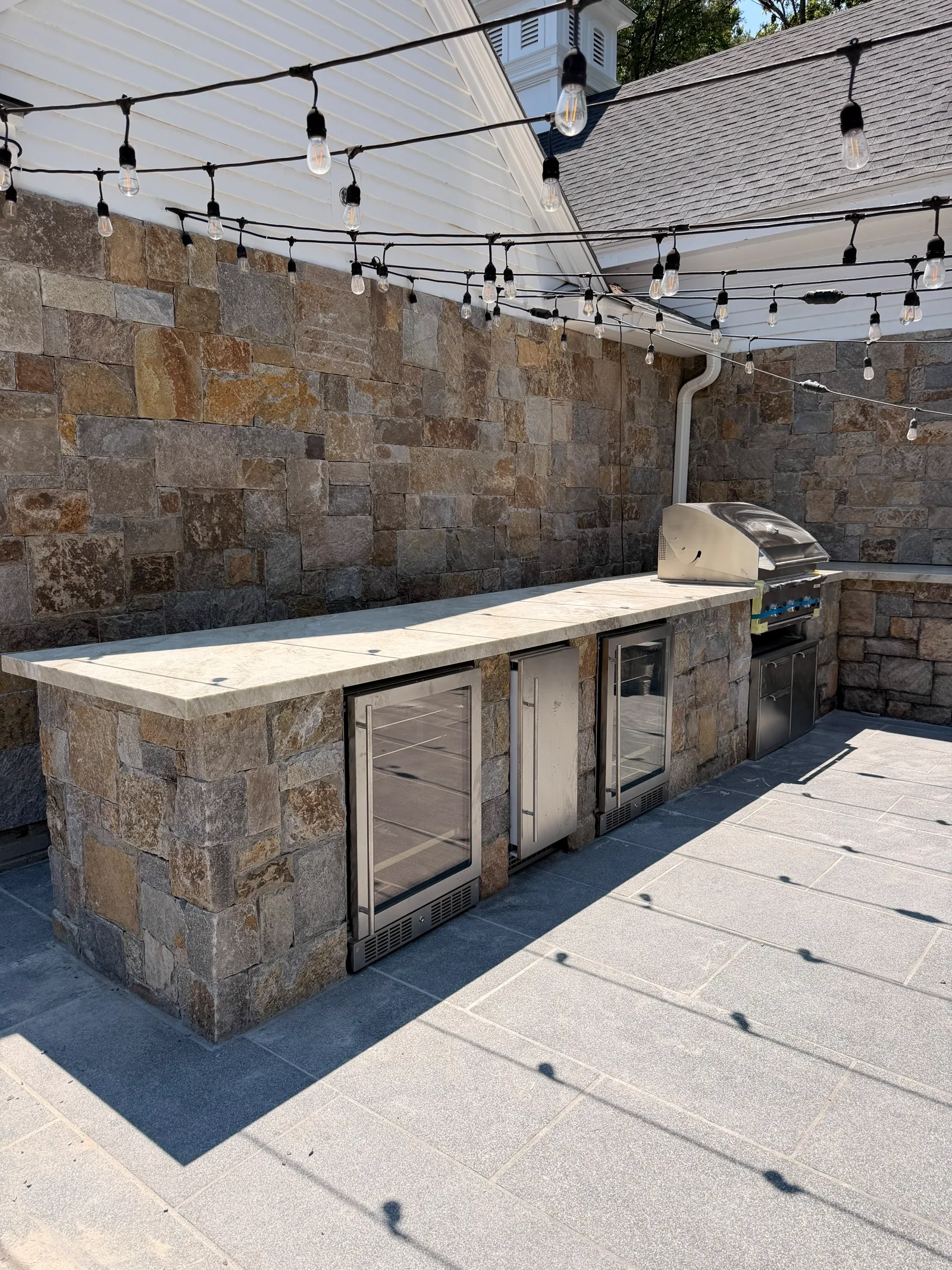 Outdoor bar countertop installation in Concord MA